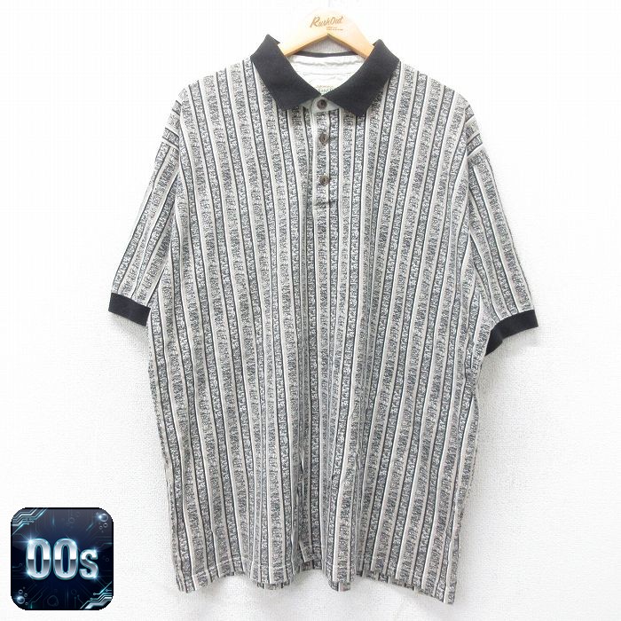 セントジョンズベイ 00s 半袖ポロシャツ グレーストライプ XL | 古着