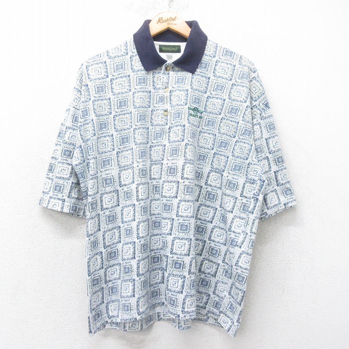 【50%OFF】XL★古着 半袖 ポロ シャツ メンズ MAZATLAN 大きいサイズ 白他 ホワイト 25jul11 中古 トップス