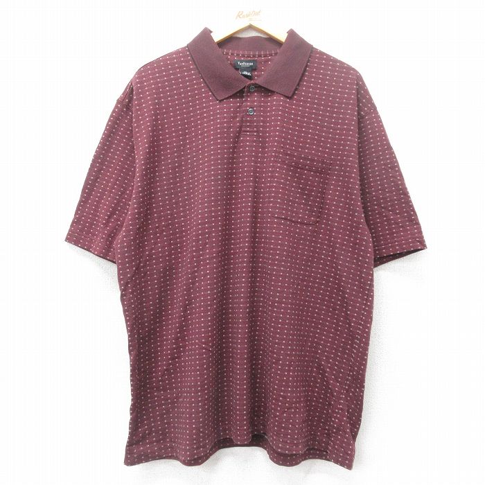 XL★古着 バンヒューセン 半袖 ポロ シャツ メンズ 大きいサイズ エンジ 25jul11 中古 トップス