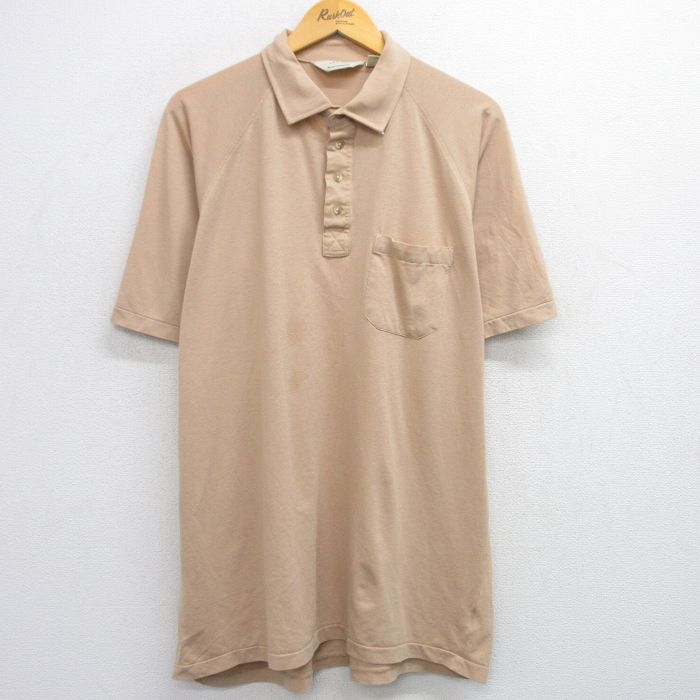 【50%OFF】XL★古着 アロー 半袖 ポロ シャツ メンズ 90年代 90s ラグラン 大きいサイズ ベージュ カーキ 25jul11 中古 トップス