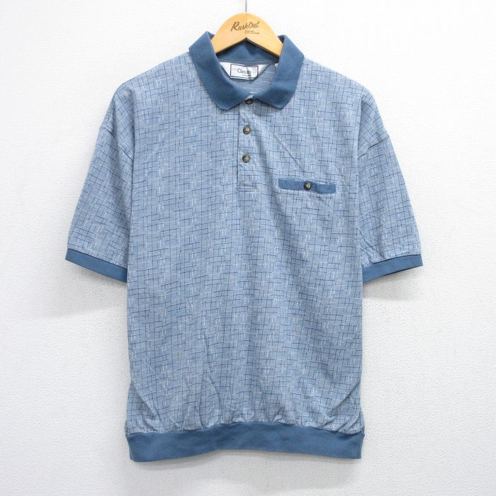 【50%OFF】XL★古着 半袖 ポロ シャツ メンズ 90年代 90s 大きいサイズ 薄紺他 ネイビー 25jul11 中古 トップス