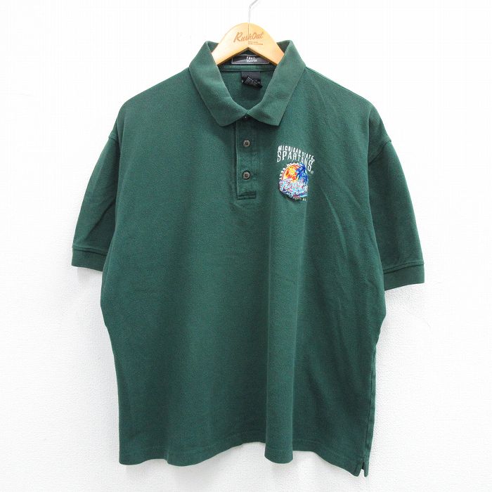 【50%OFF】半袖ポロシャツ ミシガン グリーン XL | 古着