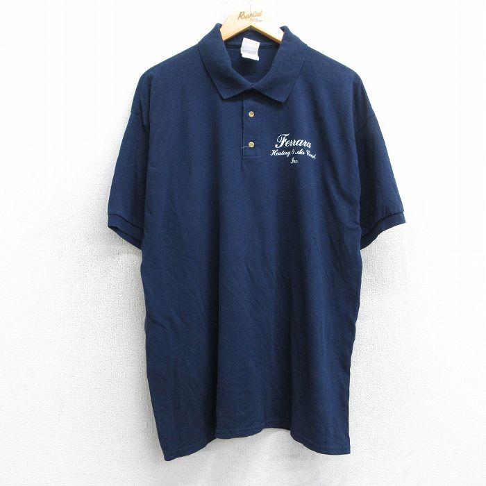 00s 半袖ポロシャツ Ferrara ネイビー XL | 古着