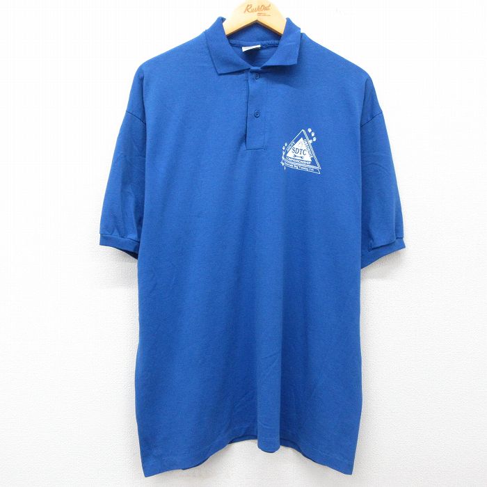 XL★古着 半袖 ポロ シャツ メンズ 00年代 00s SDTC 青 ブルー 25jul24 中古 トップス