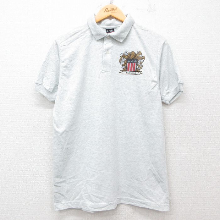 L★古着 フルーツオブザルーム 半袖 ポロ シャツ メンズ 90年代 90s ROULEAU 薄グレー 霜降り 25jul24 中古 トップス