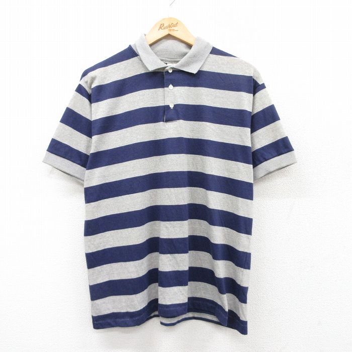 XL★古着 半袖 ポロ シャツ メンズ 00年代 00s グレー 霜降り他 25jul22 中古 トップス