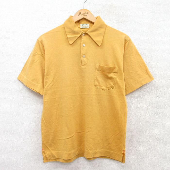 【50%OFF】70s 半袖ポロシャツ イエロー M | 古着