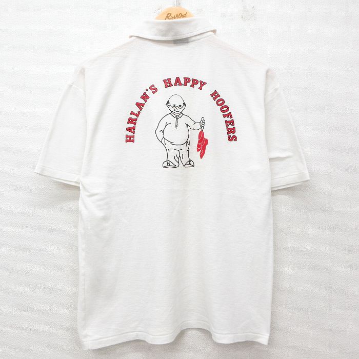 L★古着 スクリーンスターズ 半袖 ポロ シャツ メンズ 80年代 80s 男性 USA製 白 ホワイト 25jul23 中古 トップス