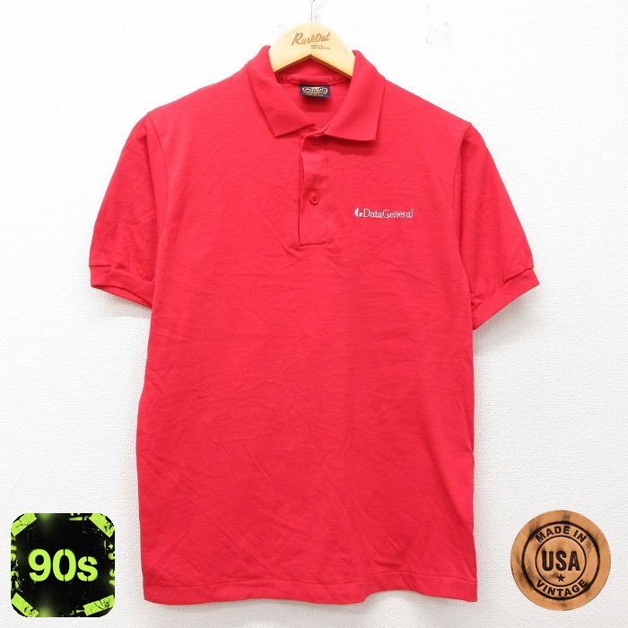 【50%OFF】データゼネラル 90s 半袖ポロシャツ レッド S | 古着