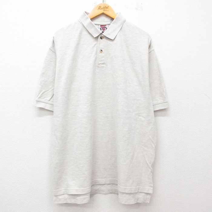 【50%OFF】XL★古着 半袖 ポロ シャツ メンズ 00年代 00s 大きいサイズ 薄グレー 霜降り 25jul23 中古 トップス