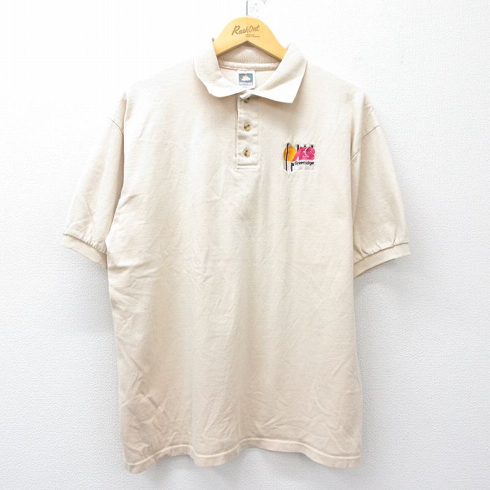 【50%OFF】XL★古着 半袖 ポロ シャツ メンズ 00年代 00s Greenidge コットン ベージュ カーキ 25jul26 中古 トップス