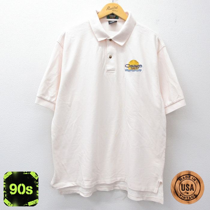 Dunbrooke 90s 半袖ポロシャツ Osage 生成り ベージュ XL | 古着