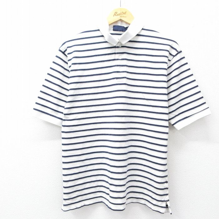 ベーシックエディションズ 90s 半袖ポロシャツ ホワイトボーダー L | 古着