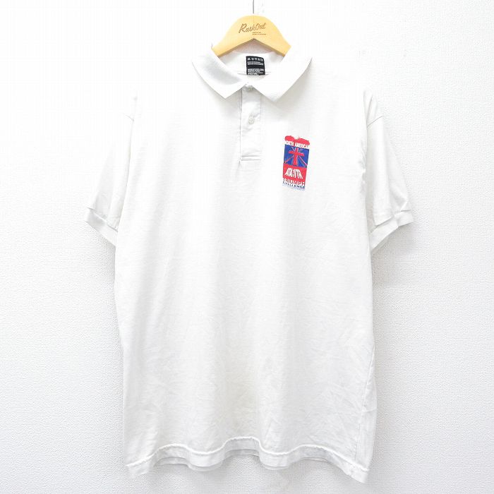 【50%OFF】フルーツオブザルーム 90s 半袖ポロシャツ ノースアメリカン ホワイト XL | 古着