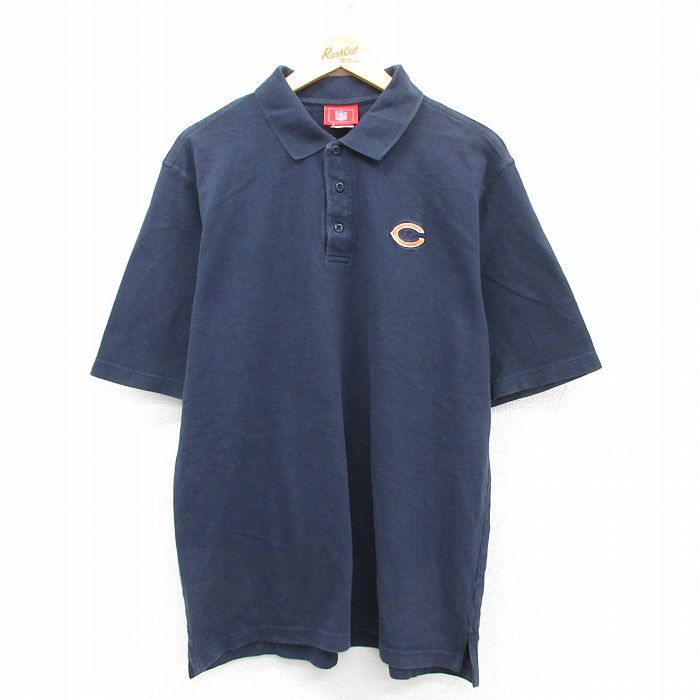 NFL シカゴベアーズ 00s 半袖ポロシャツ アメフト ネイビー XL | 古着