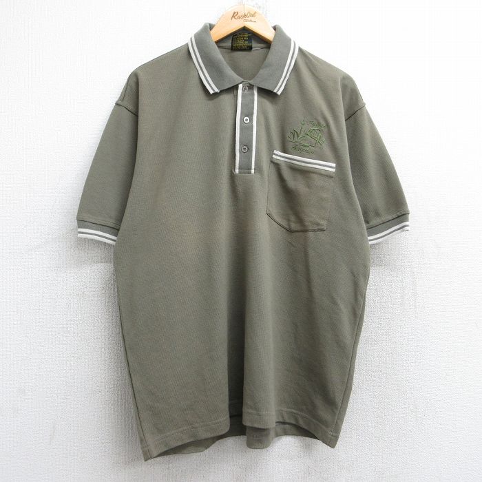 XL★古着 半袖 ポロ シャツ メンズ シドニー 濃緑 グリーン 25aug22 中古 トップス