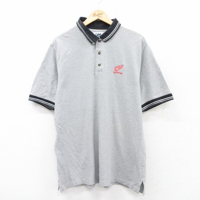 リー 00s 半袖ポロシャツ デトロイトレッドウィングス グレー XL | 古着