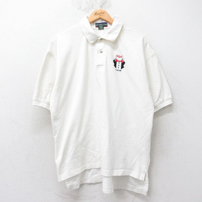 【50%OFF】90s 半袖ポロシャツ Mark ホワイト XL | 古着