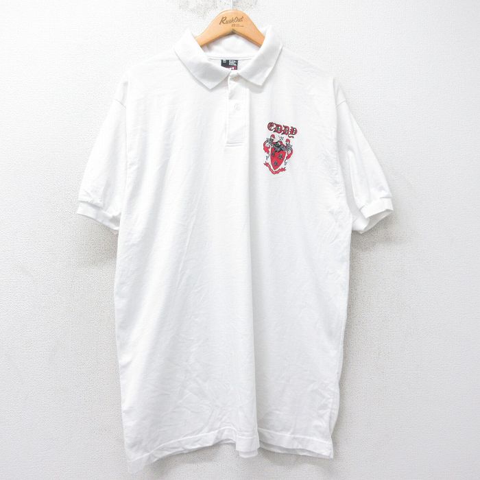 XL★古着 フルーツオブザルーム 半袖 ポロ シャツ メンズ 90年代 90s EDDY 大きいサイズ 白 ホワイト 25aug27 中古 トップス