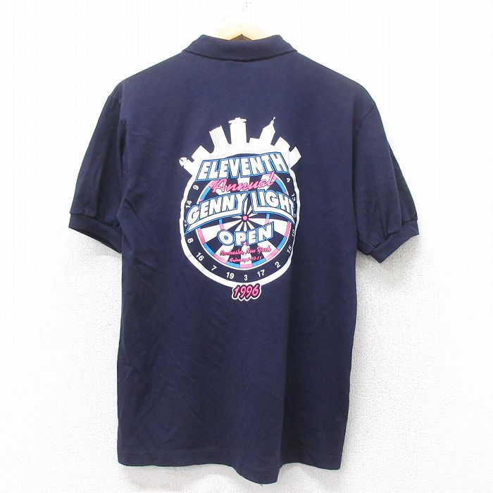 【50%OFF】GENNY 90s 半袖ポロシャツ LIGHT ネイビー M | 古着