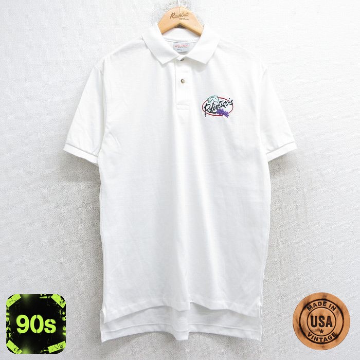 90s 半袖ポロシャツ Robintino ホワイト L | 古着