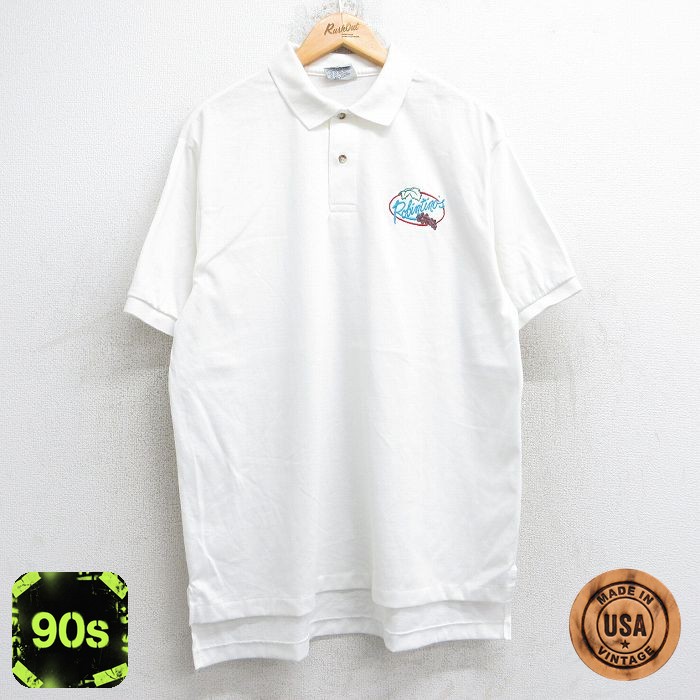 90s 半袖ポロシャツ Robintino ホワイト XL | 古着