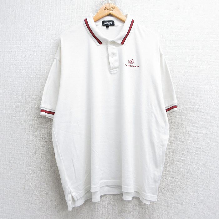 【50%OFF】90s 半袖ポロシャツ オーロラ ホワイト XL | 古着