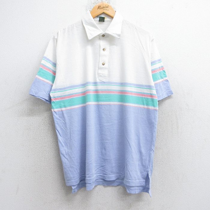XL★古着 IZOD 半袖 ポロ シャツ メンズ 90年代 90s 薄紫他 パープル 25sep06 中古 トップス