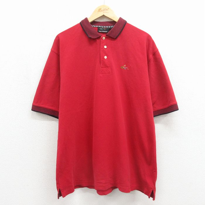 グレッグノーマン 半袖ポロシャツ ワンポイントロゴ レッド XL | 古着