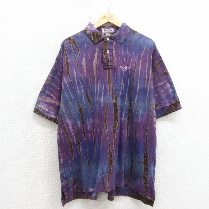 パープルタイダイ 00s 半袖ポロシャツ FB XL | 古着