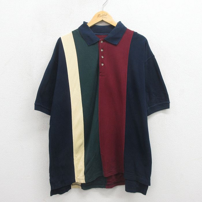 00s 半袖ポロシャツ ネイビー XL | 古着