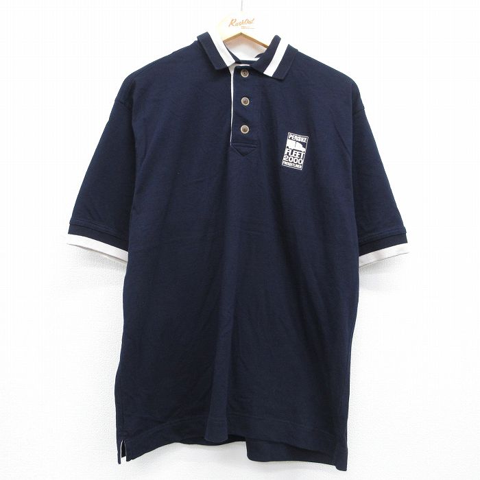 ポロシャツ PENSKE ネイビー XL | 古着