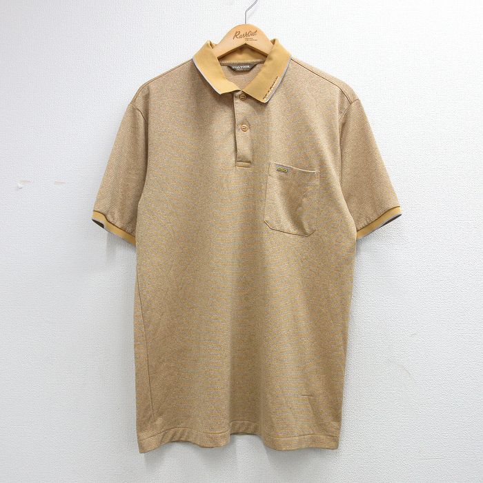 PGA TOUR 半袖ポロシャツ ボーダー イエロー XL | 古着
