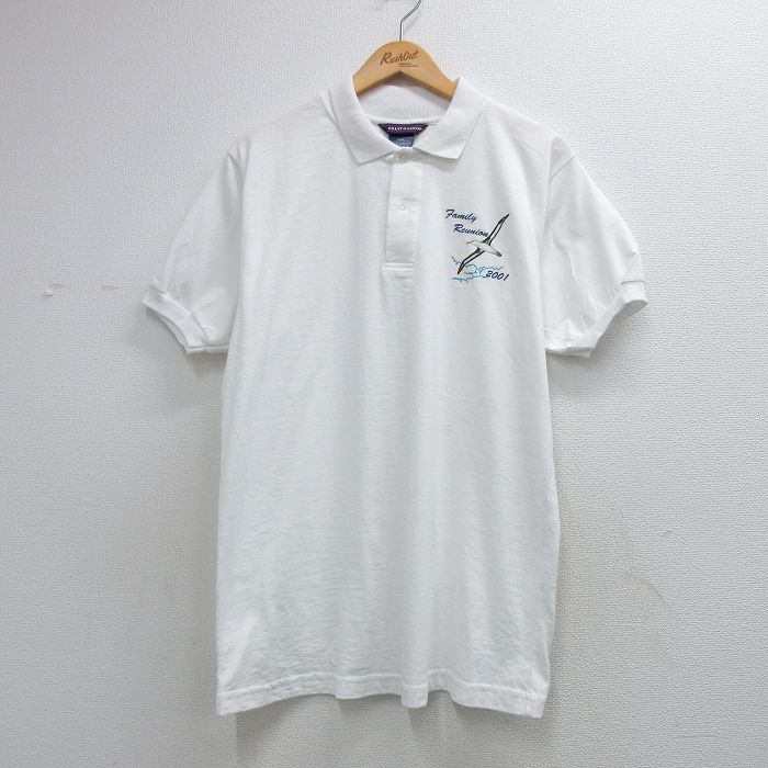 フルーツオブザルーム 00s 半袖ポロシャツ カモメ ホワイト XL | 古着