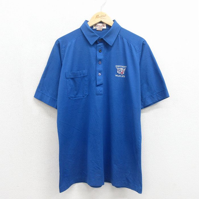 ワイルドキャッツ 90s 半袖ポロシャツ ラグラン ブルー XL | 古着