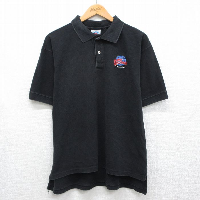 プラネットハリウッド 90s 半袖ポロシャツ オーランド ブラック L | 古着