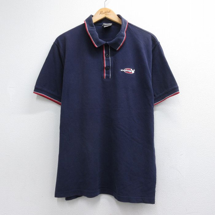ディズニー 00s 半袖ポロシャツ ミッキー ネイビー メンズL相当 | 古着