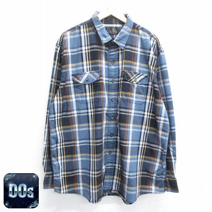 【50%OFF】レッドヘッド 00s 長袖シャツ ネイビーチェック XL | 古着
