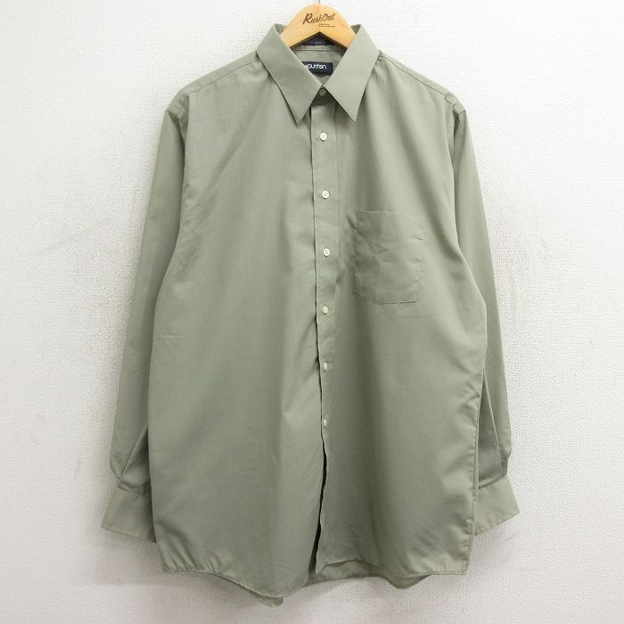 XL★古着 ピューリタン 長袖 シャツ メンズ 00年代 00s ロング丈 ベージュ系 カーキ 24feb02 中古 トップス