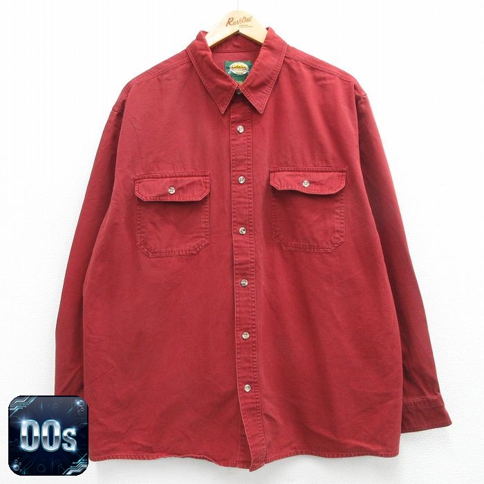 【50%OFF】カベラス 00s 長袖シャツ ダック地 バーガンディ XL | 古着