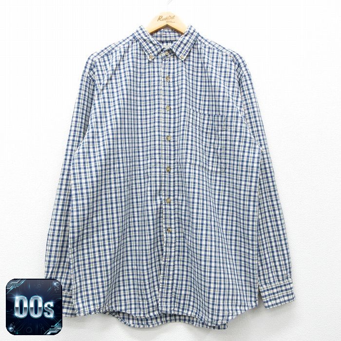 【50%OFF】00s 長袖シャツ ネイビーチェック XL | 古着