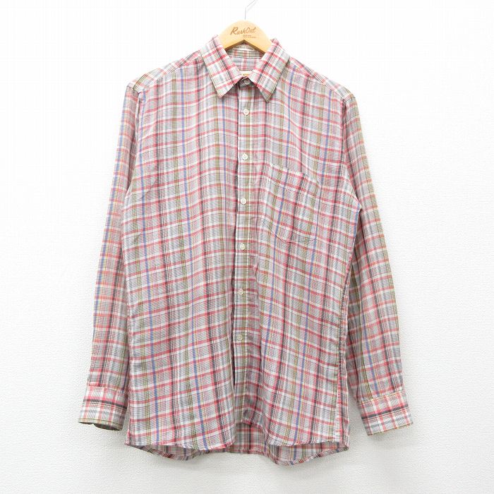 80s 長袖シャツ レッドチェック M | 古着