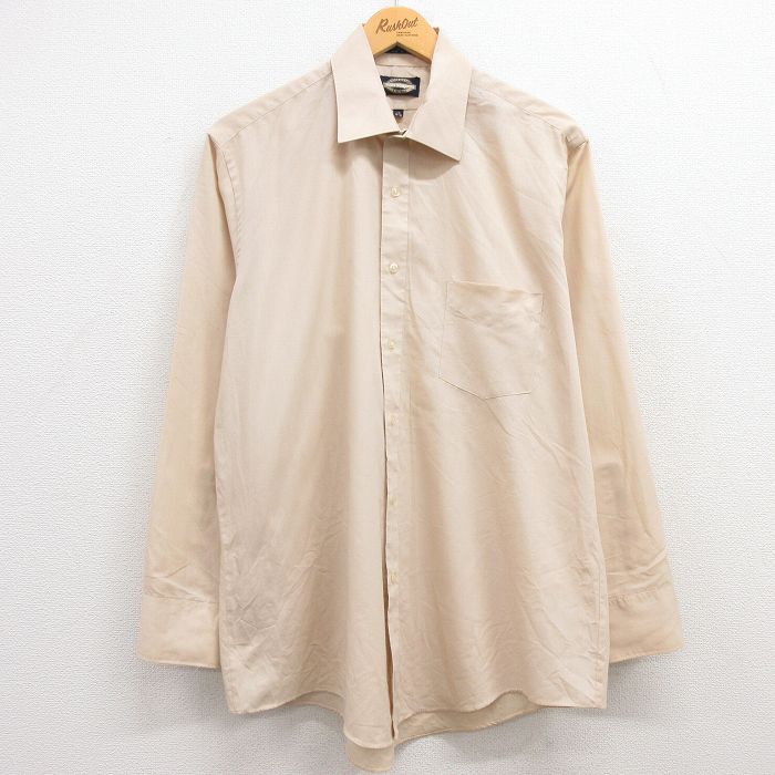 XL★古着 タウンクラフト 長袖 シャツ メンズ 90年代 90s ベージュ カーキ 24feb16 中古 トップス