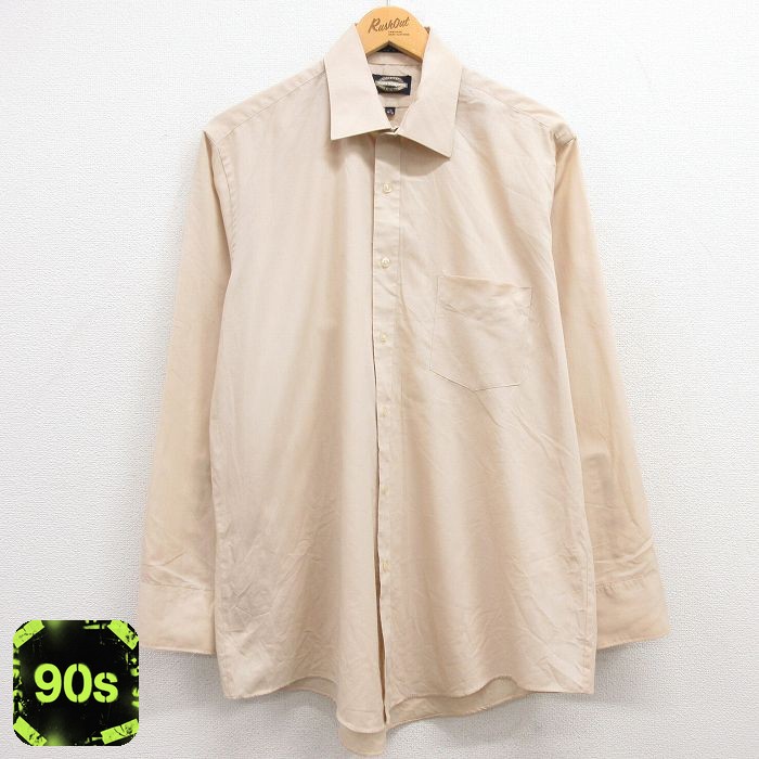 【50%OFF】タウンクラフト 90s 長袖シャツ ベージュ XL | 古着