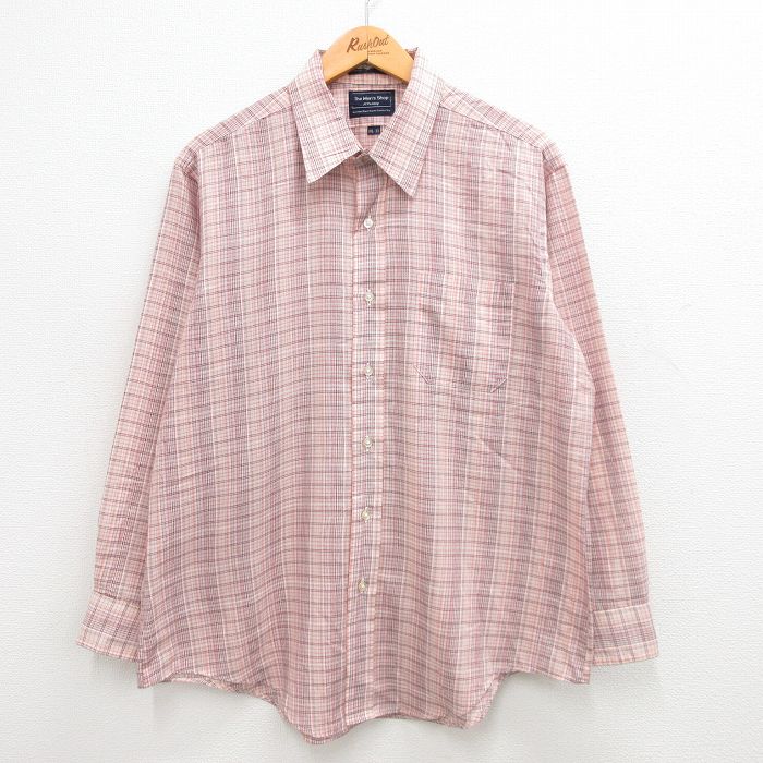 【50%OFF】XL★古着 JCペニー 長袖 シャツ メンズ 80年代 80s 赤系他 レッド チェック 24feb19 中古 トップス