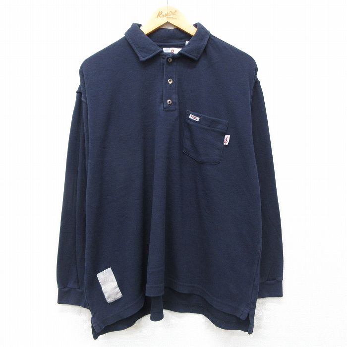 TYNDALE 長袖ポロシャツ ネイビー XL | 古着