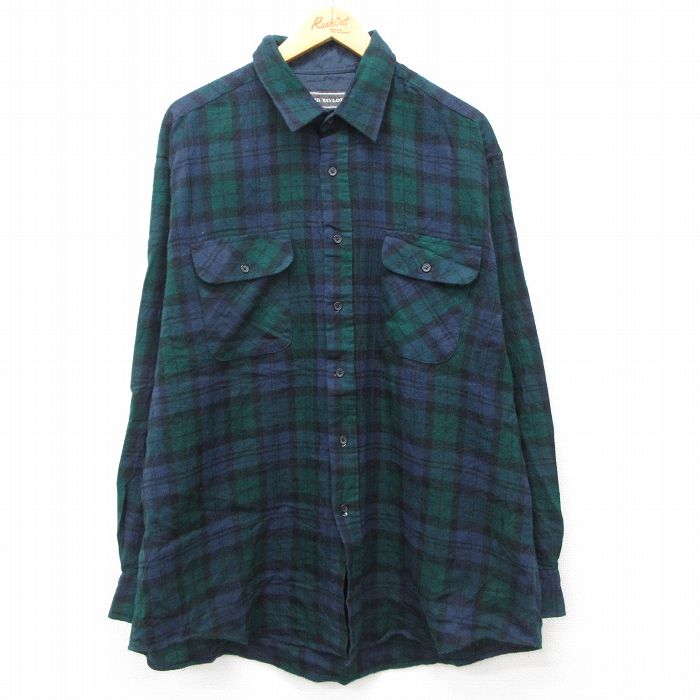 90s 長袖シャツ タータンチェック グリーン XL | 古着