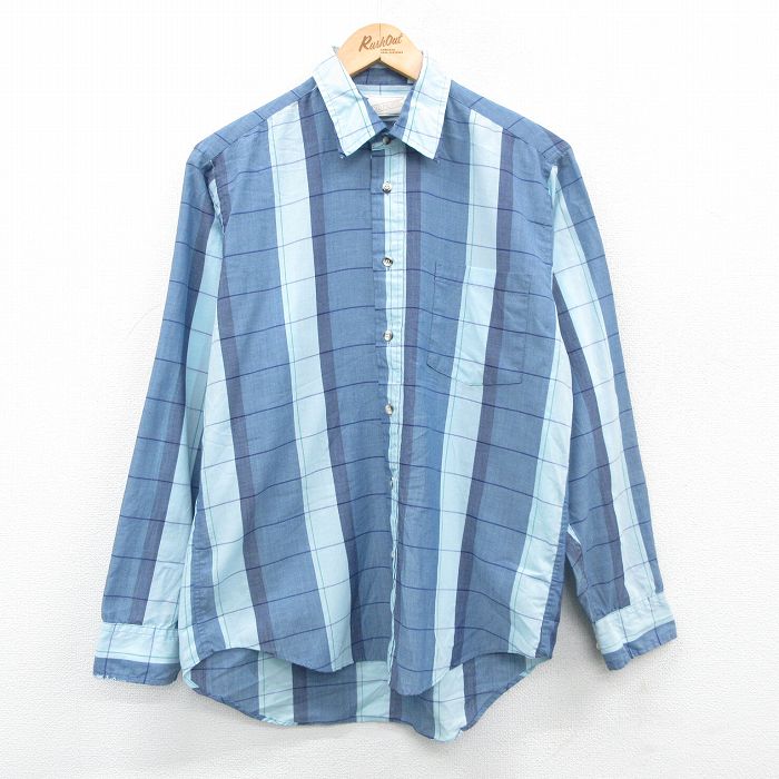 アーノルドパーマー 90s 長袖シャツ ネイビーチェック M | 古着