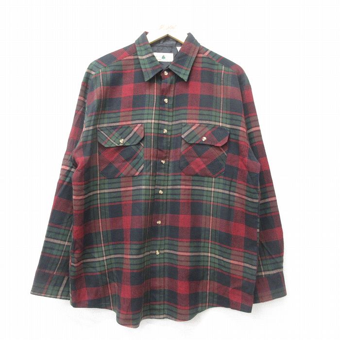 90s 長袖シャツ チェック グリーン XL | 古着