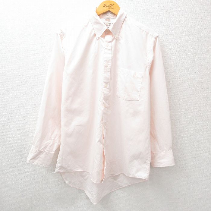L★古着 バンヒューセン 長袖 シャツ メンズ 90年代 90s ボタンダウン USA製 薄ピンク 24oct26 中古 トップス